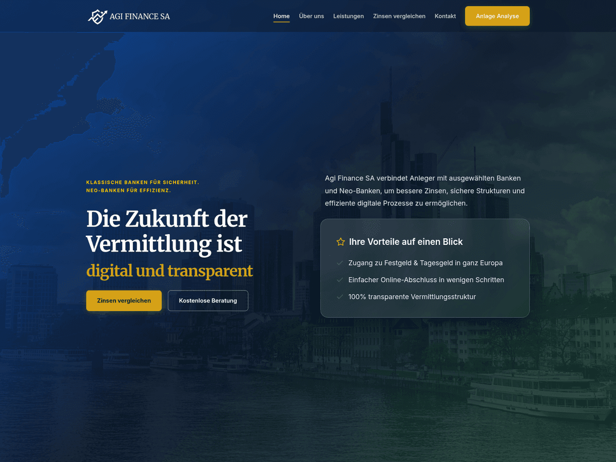 Screenshot der Webseite Agifinanz (agifinanz.com)
