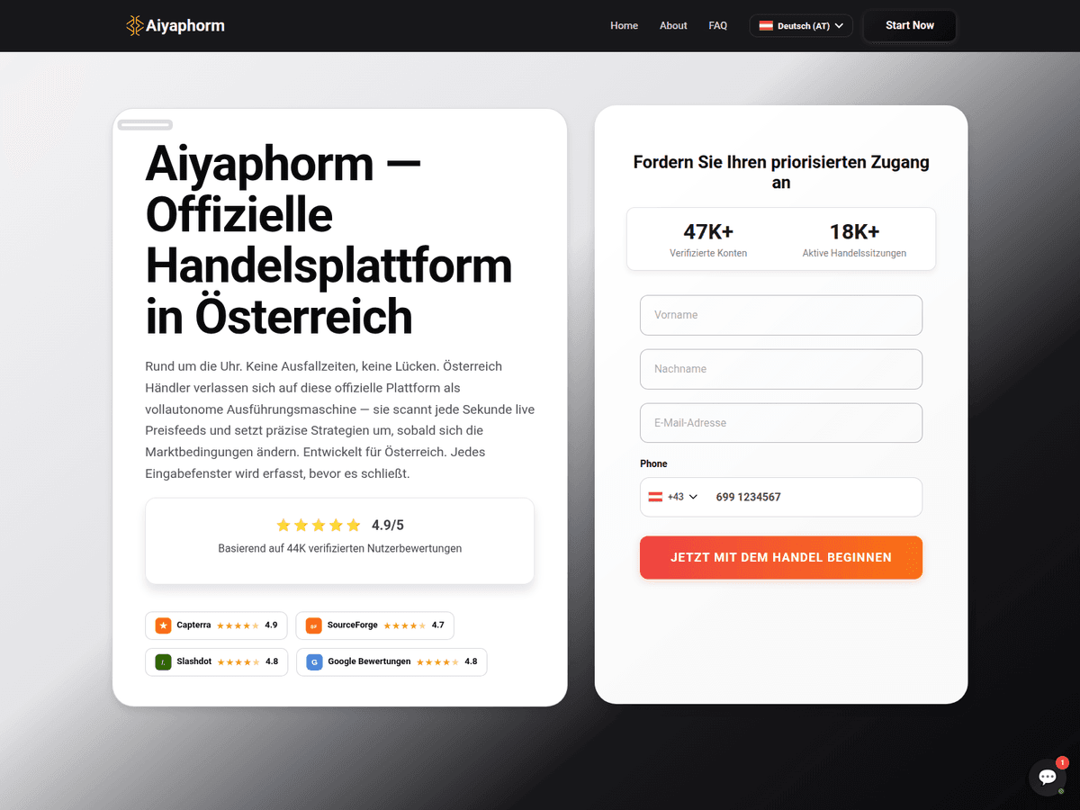 Screenshot der Webseite Aiyaphorm (aiyaphorm.at)