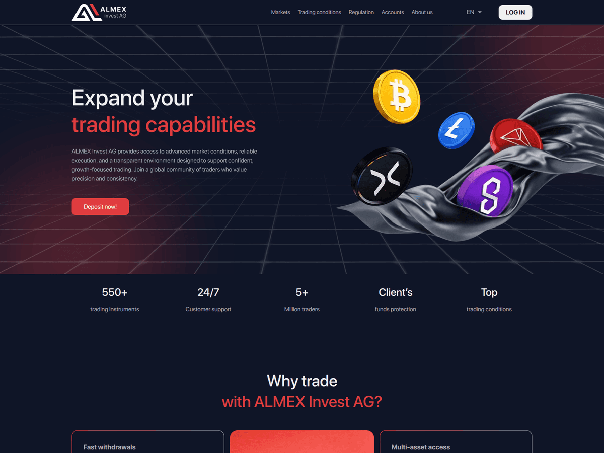 Screenshot der Webseite Almex Invest (almex-invest.com)