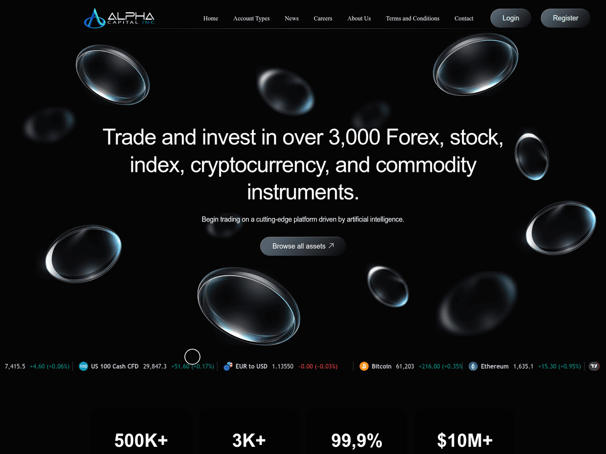 Screenshot der Webseite Alphacapital (alphacapital.trade)