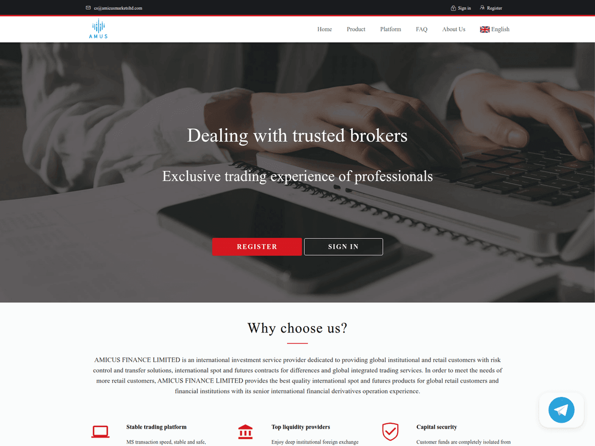 Screenshot von Amicusmarketsltd