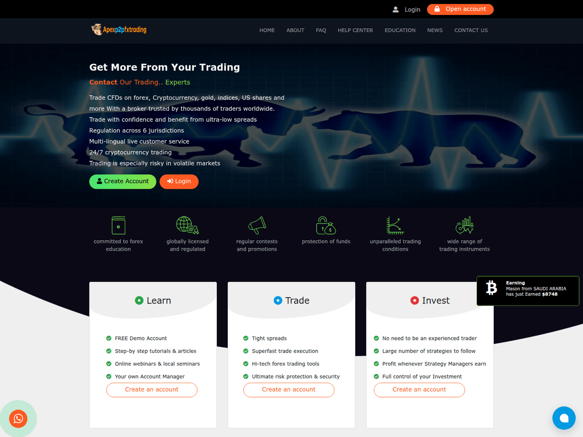 Screenshot von Apexp2pfxtrading