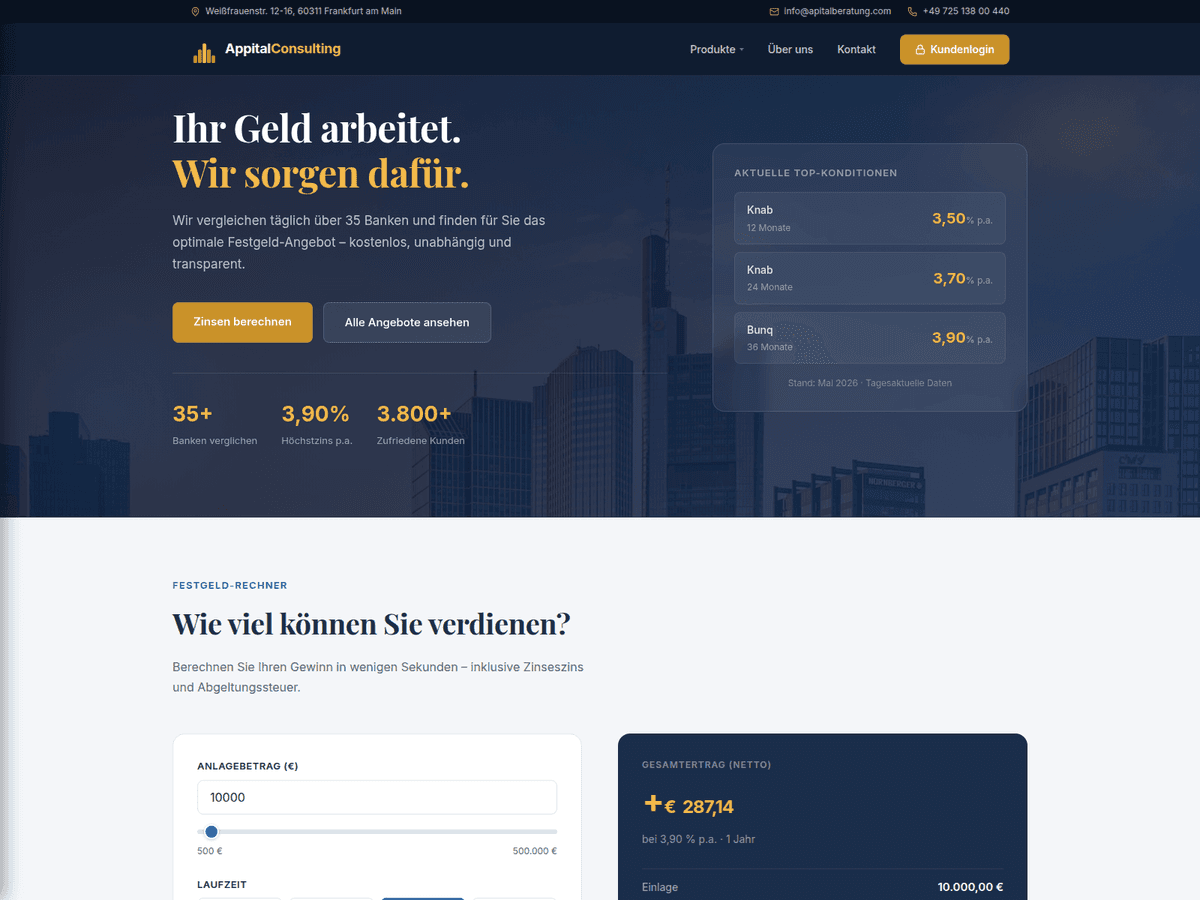 Screenshot der Webseite Apitalberatung (apitalberatung.com)