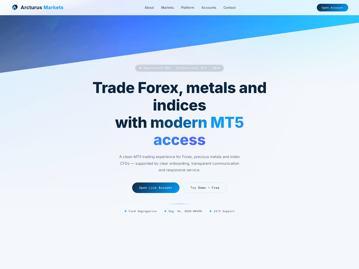 Screenshot von Arcturusmarkets