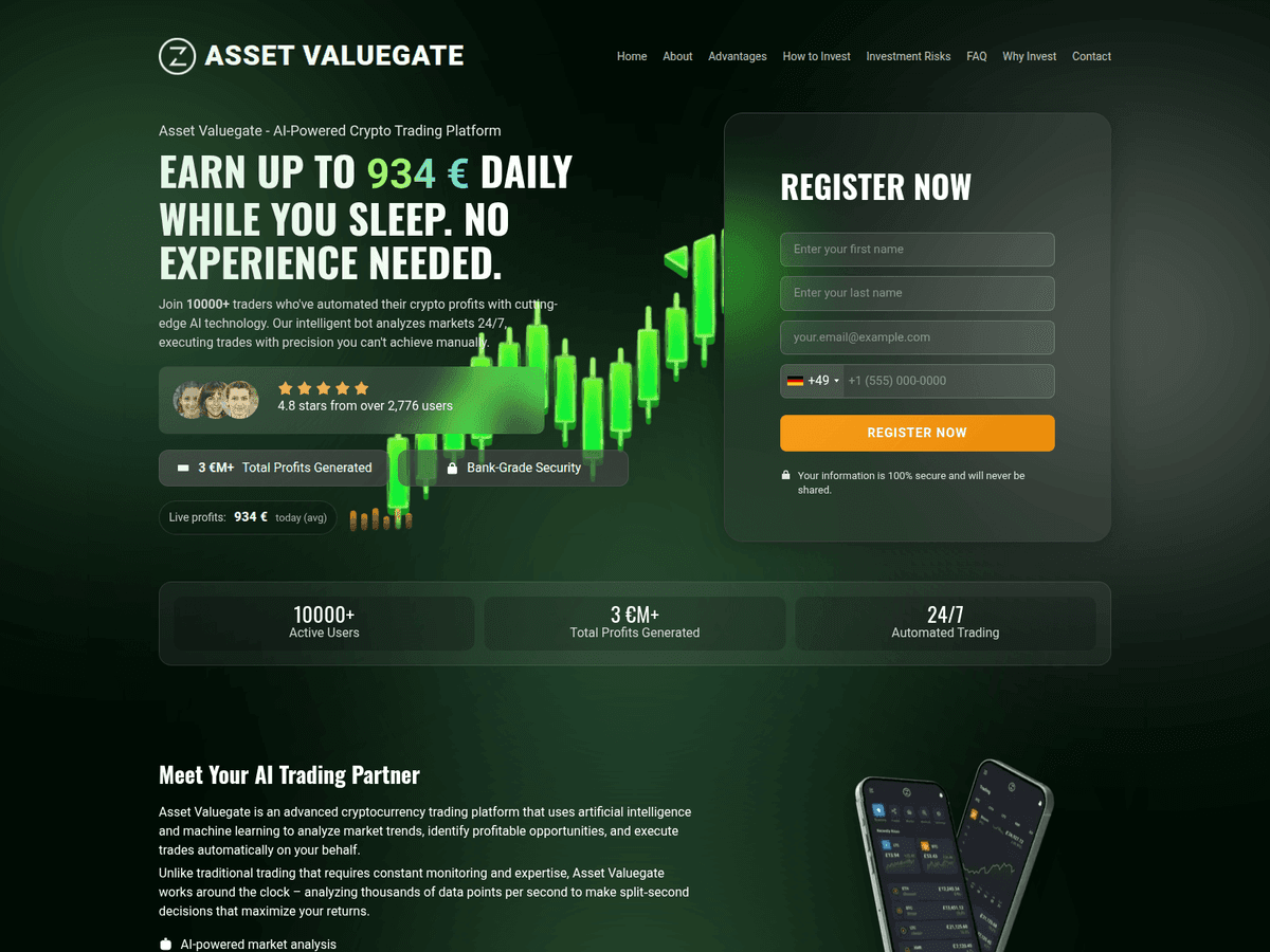 Screenshot von Assetvaluegate