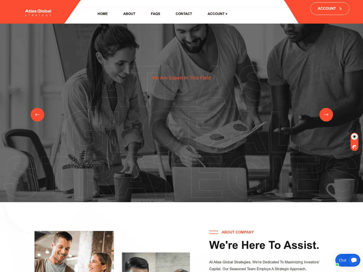Screenshot der Webseite Atlass Global (atlass-global.cc)