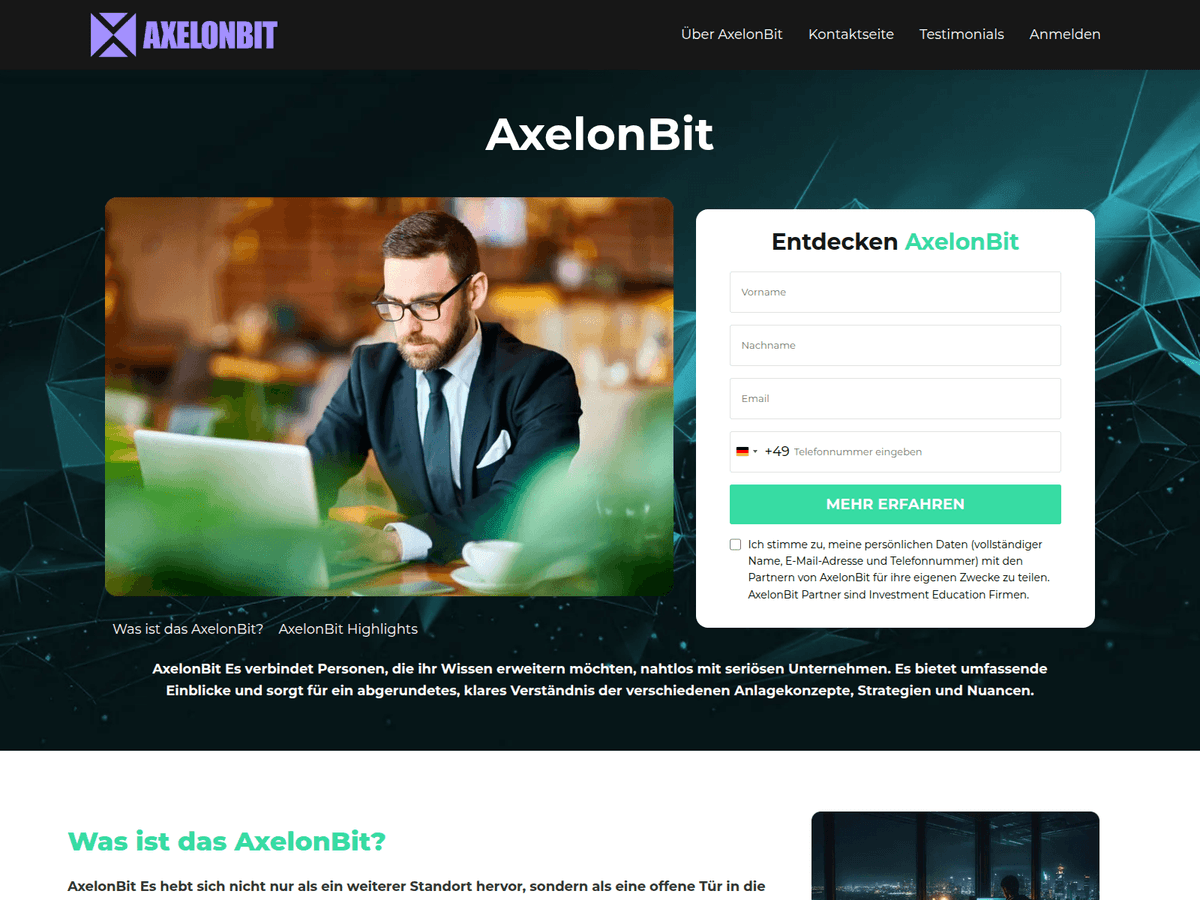 Screenshot von Axelonbit