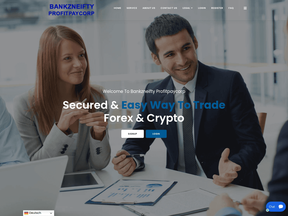 Screenshot von Bankzneiftyprofitpaycorp