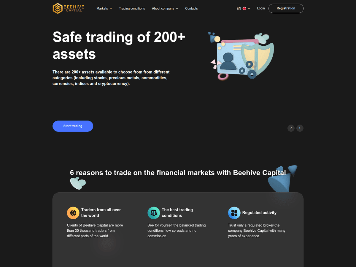 Screenshot der Webseite Beehivecapital (beehivecapital.pro)