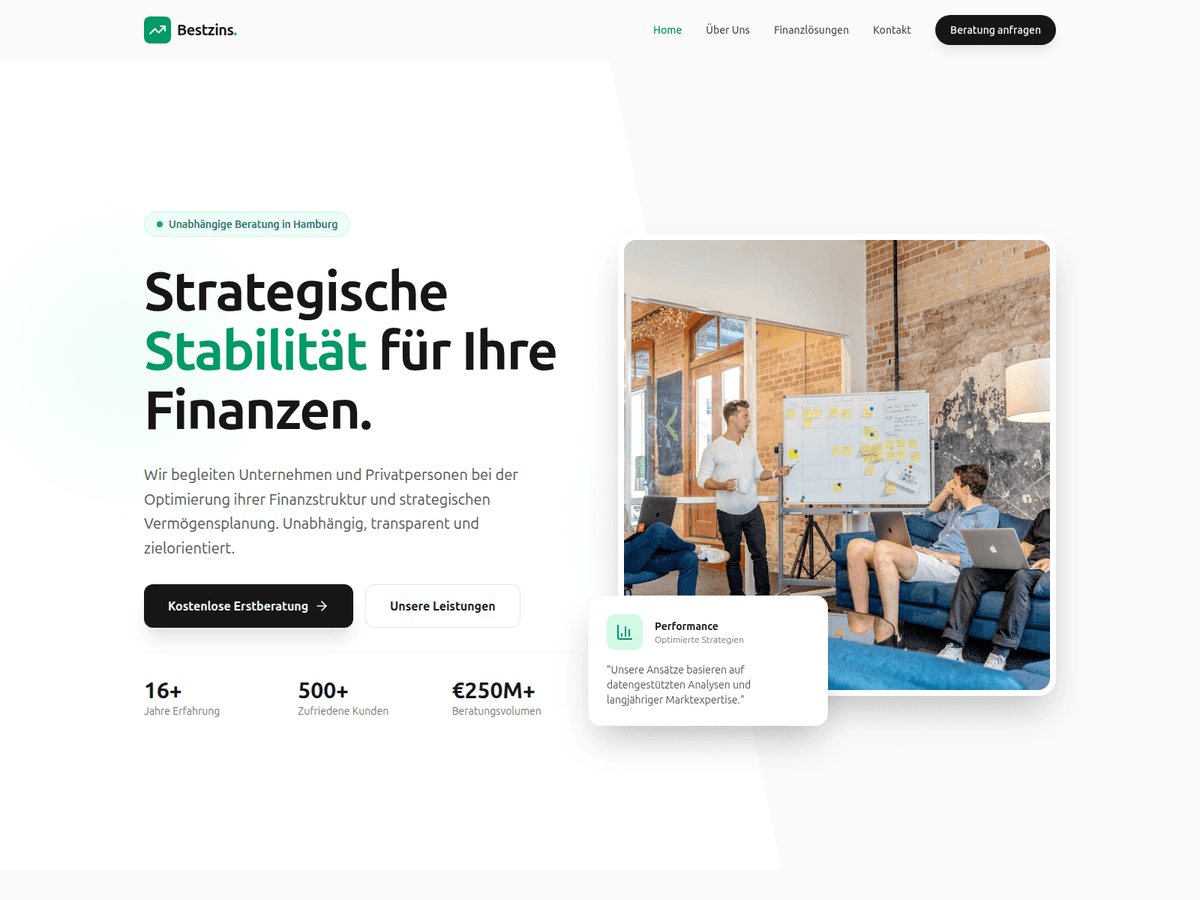 Screenshot der Webseite Bestzins (bestzins.net)