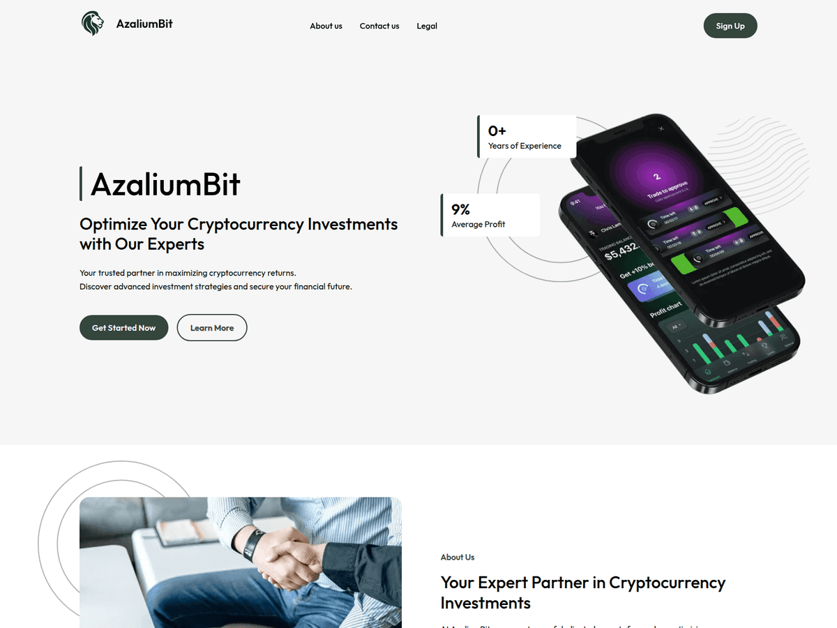 Screenshot der Webseite Bitazalium (bitazalium.com)