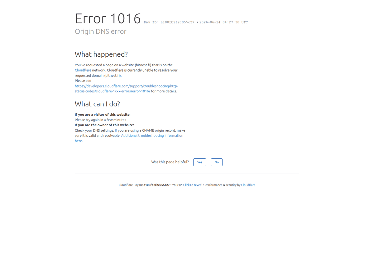 Screenshot der Webseite Bitnest (bitnest.fi)