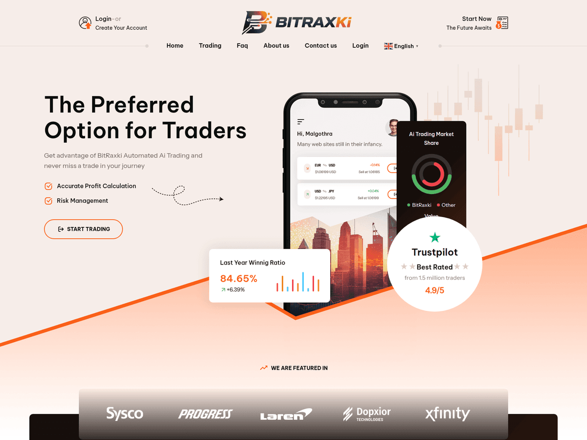Screenshot der Webseite Bitraxki (bitraxki.com)
