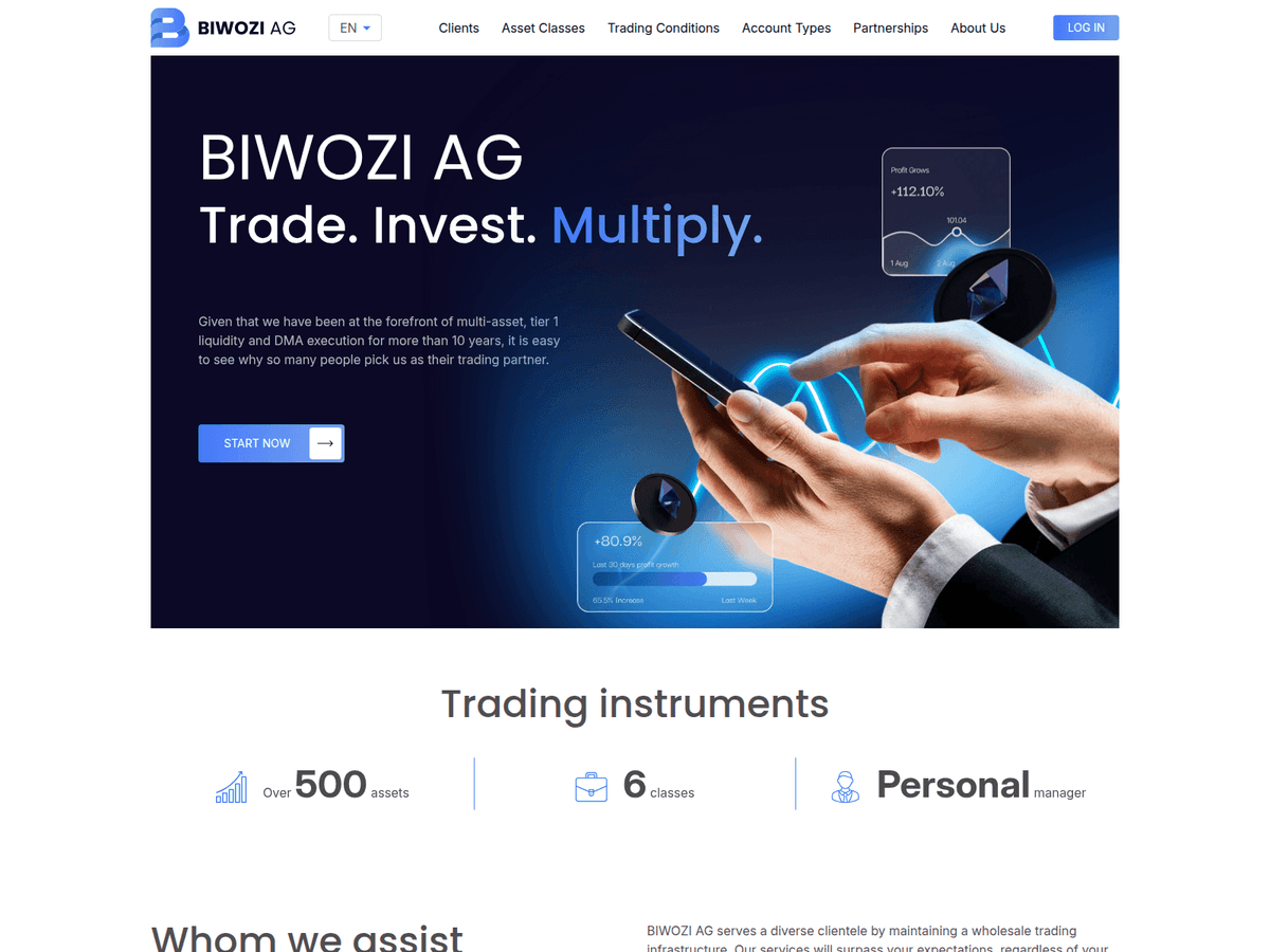 Screenshot von Biwozi Ag