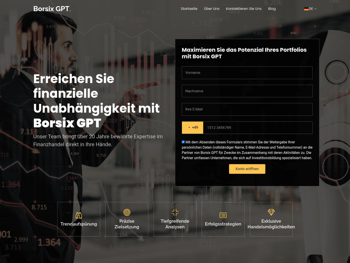 Screenshot von Borsixgpt System