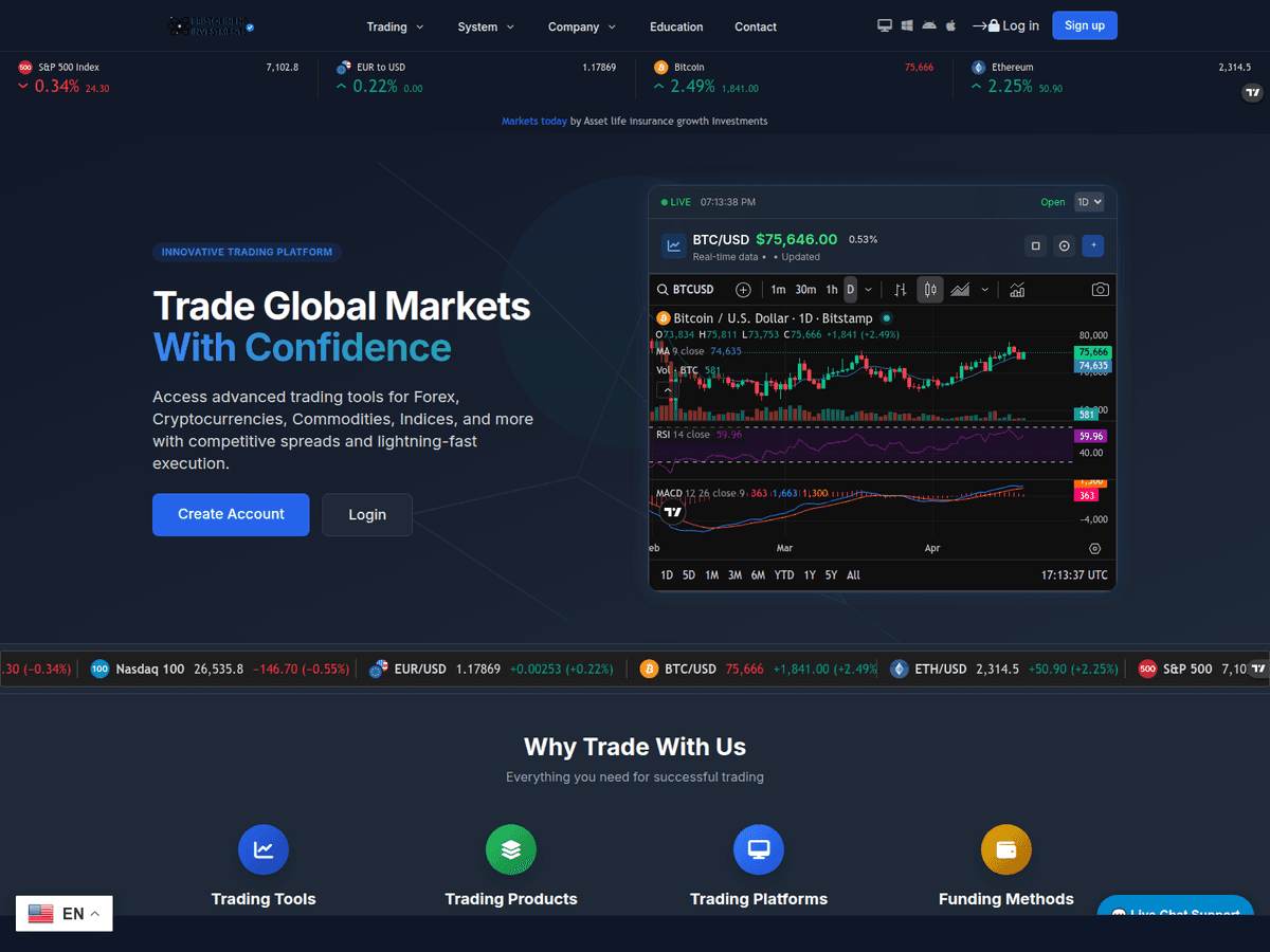Screenshot von Bristolinenbinvestment