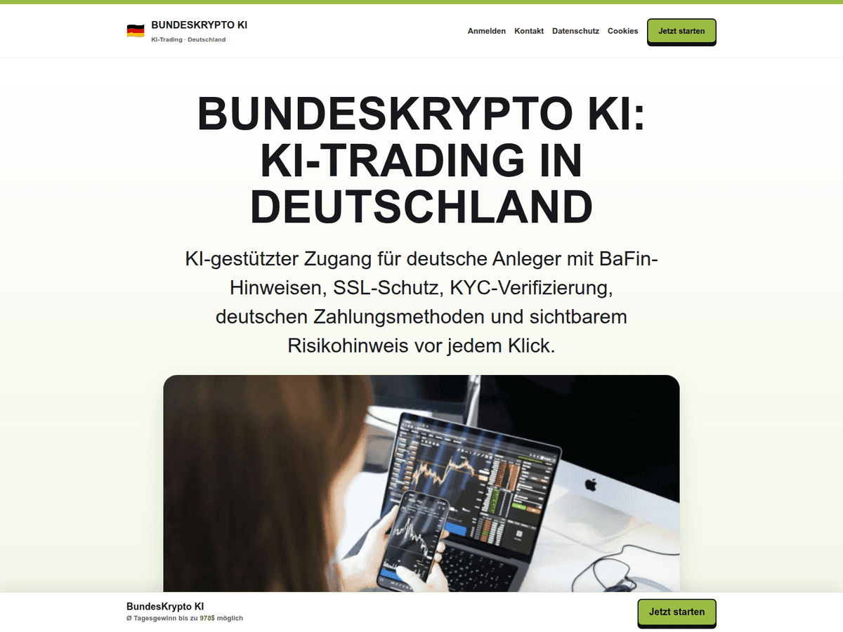 Screenshot der Webseite Bundeskrypto (bundeskrypto.de)