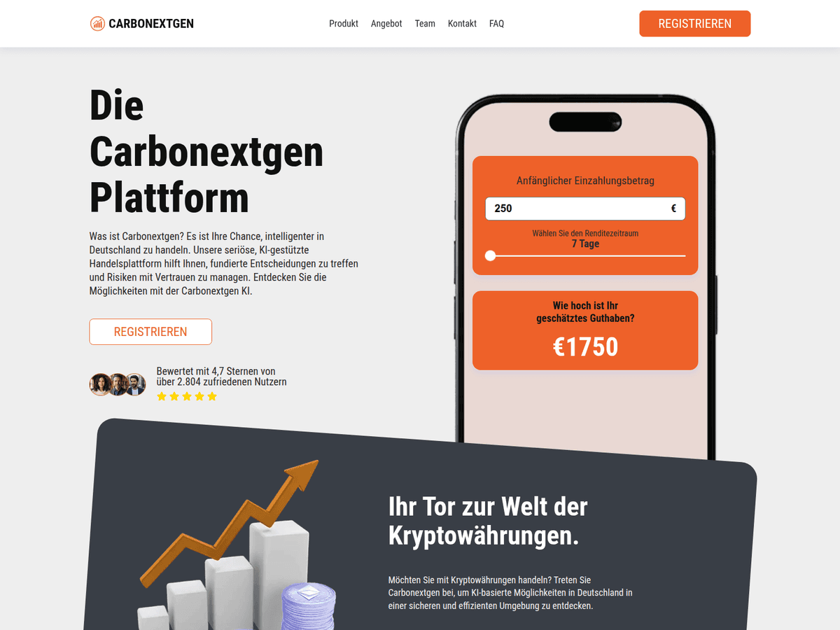 Screenshot der Webseite Carbonextgen (carbonextgen.net)