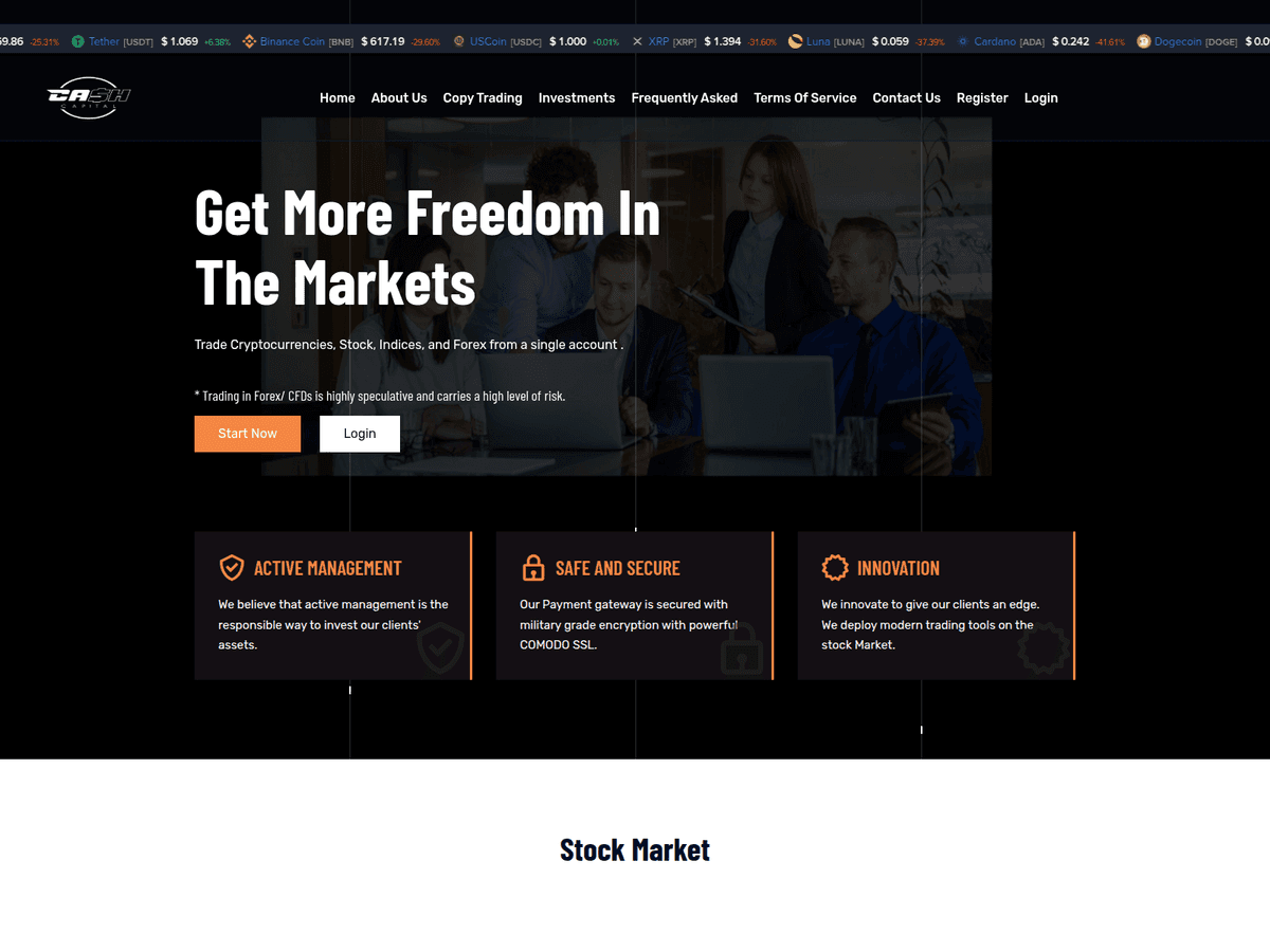 Screenshot der Webseite Cashcapitalinvest (cashcapitalinvest.org)