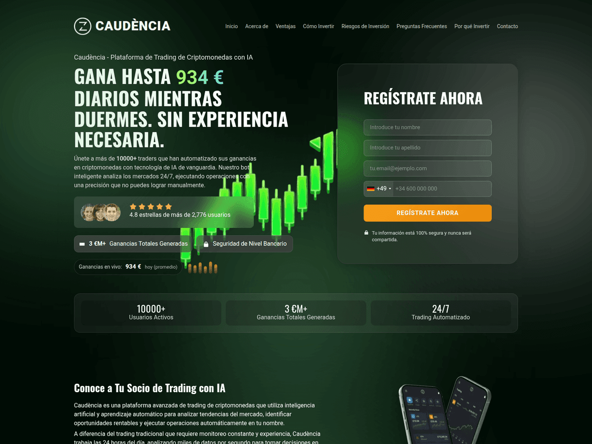 Screenshot der Webseite Caudnciaplatform (caudnciaplatform.com)