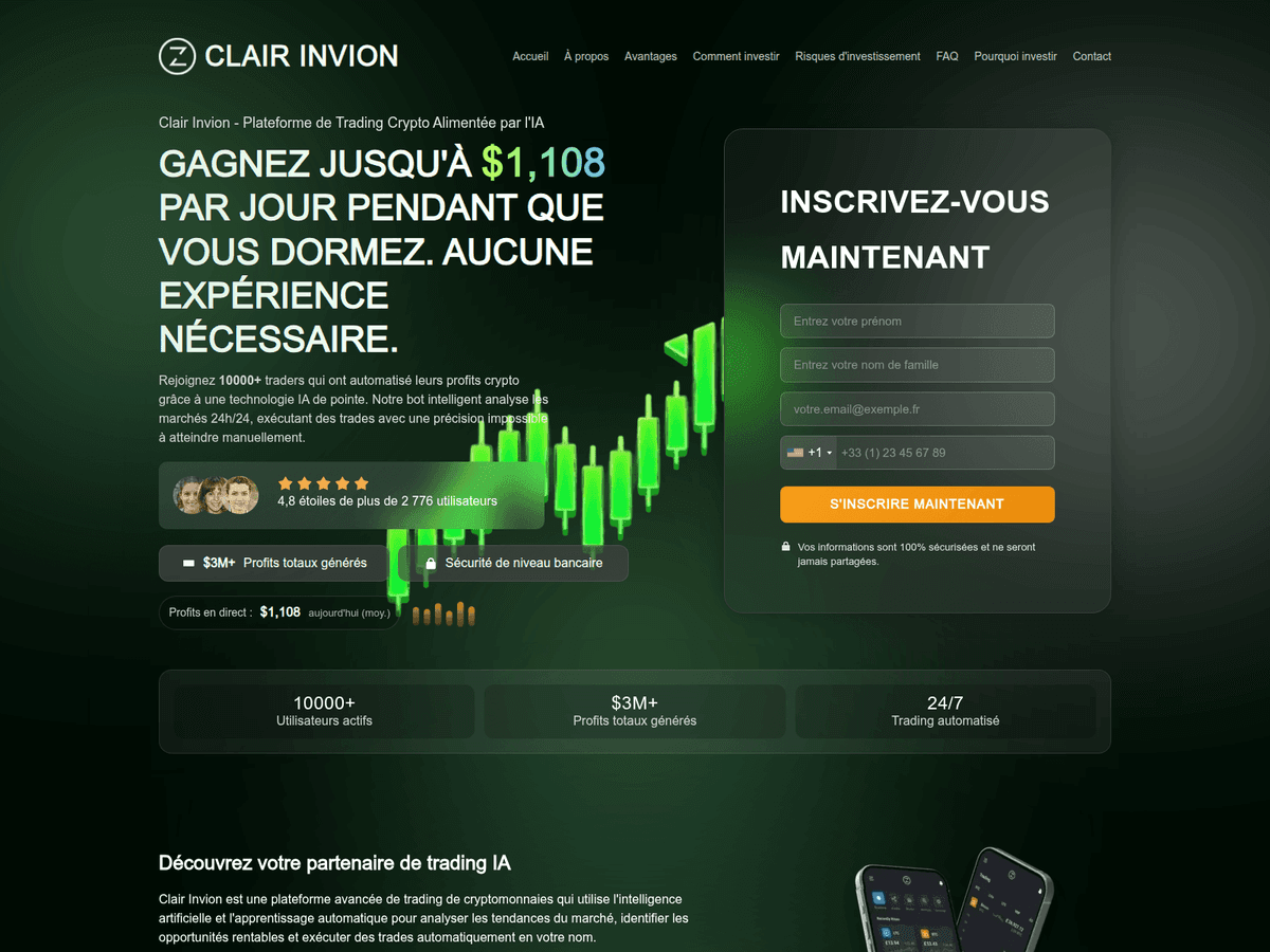 Screenshot der Webseite Clairinviontrade (clairinviontrade.com)