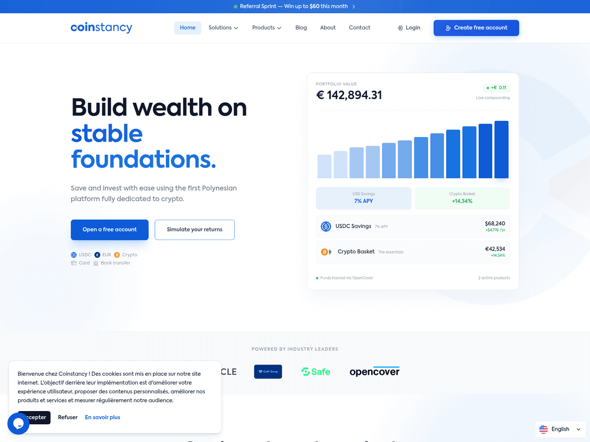 Screenshot von Coinstancy