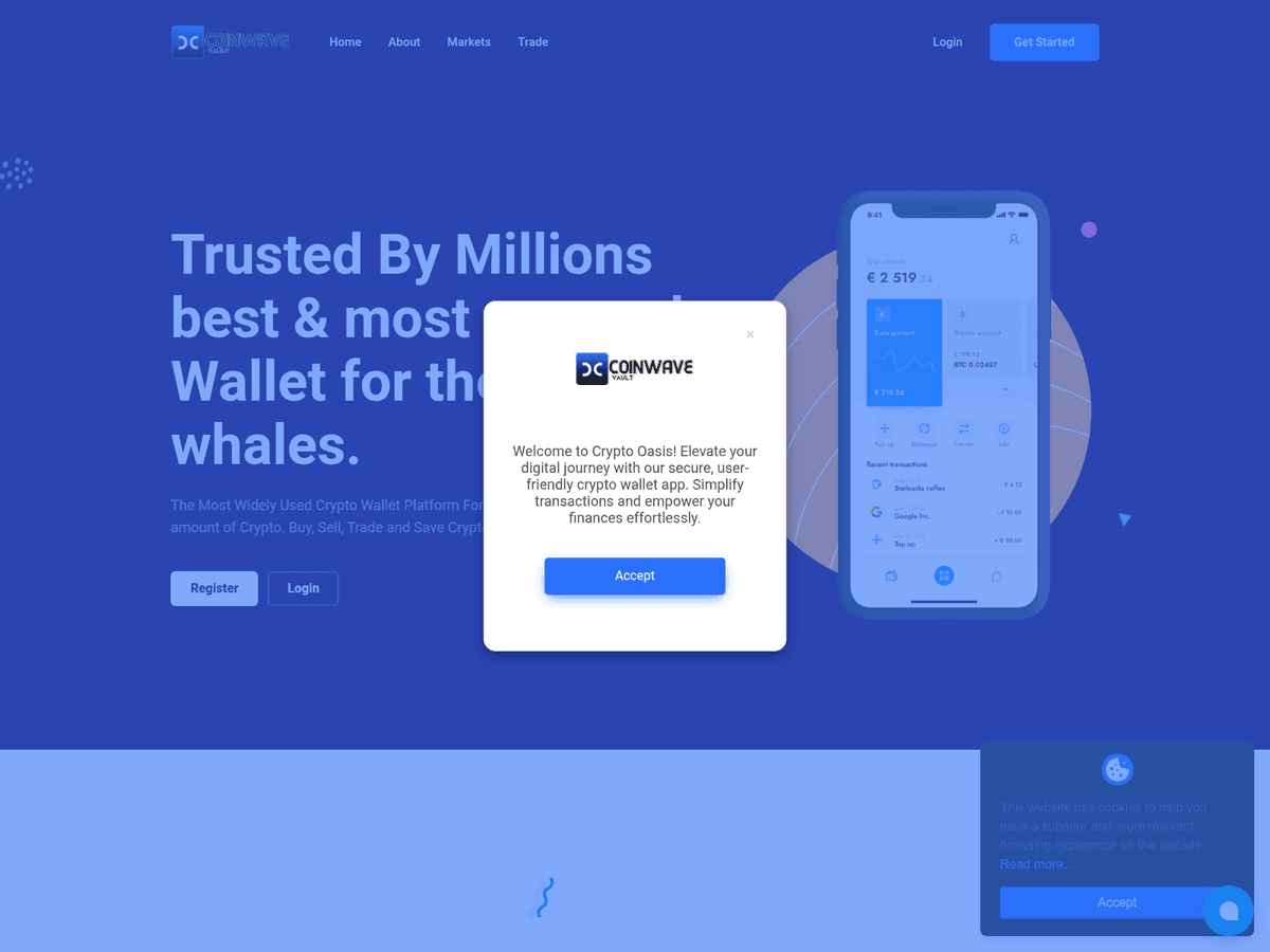 Screenshot von Coinwavevault