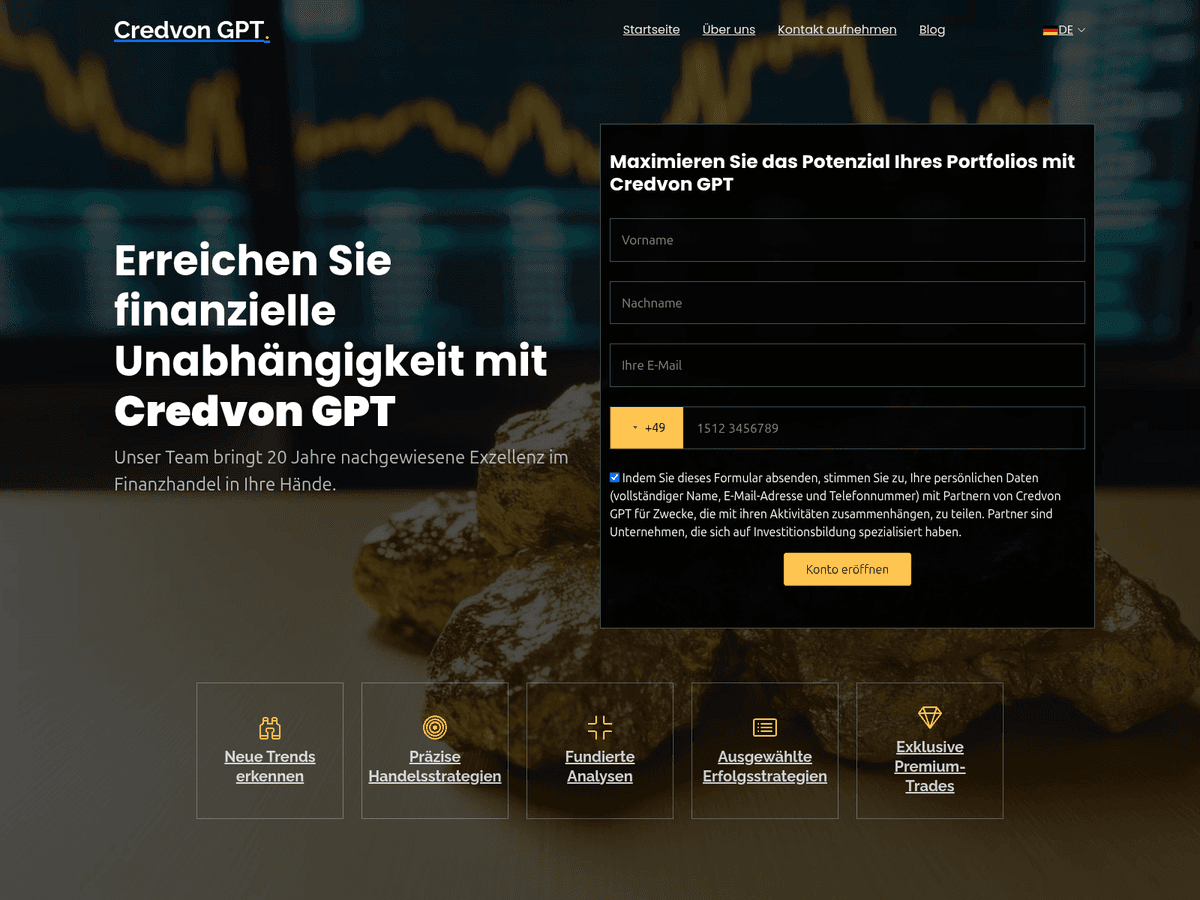 Screenshot der Webseite Credvongptapp (credvongptapp.com)
