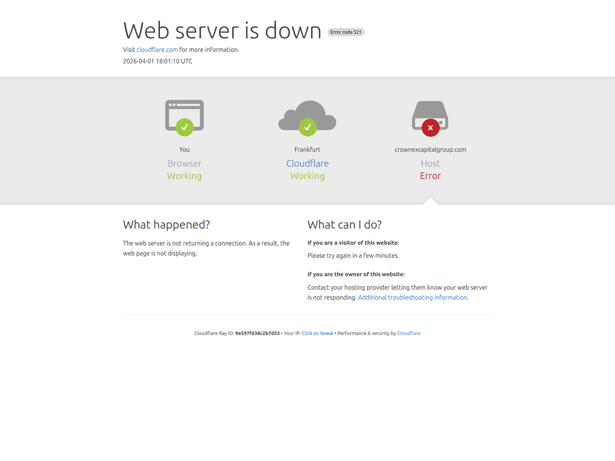 Screenshot der Webseite Crownexcapitalgroup (crownexcapitalgroup.com)