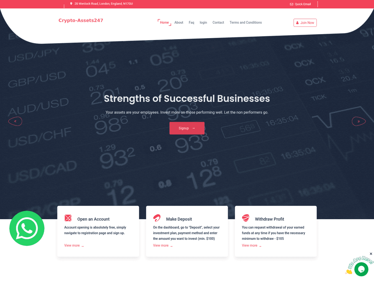 Screenshot der Webseite Crypto Assets247 (crypto-assets247.com)