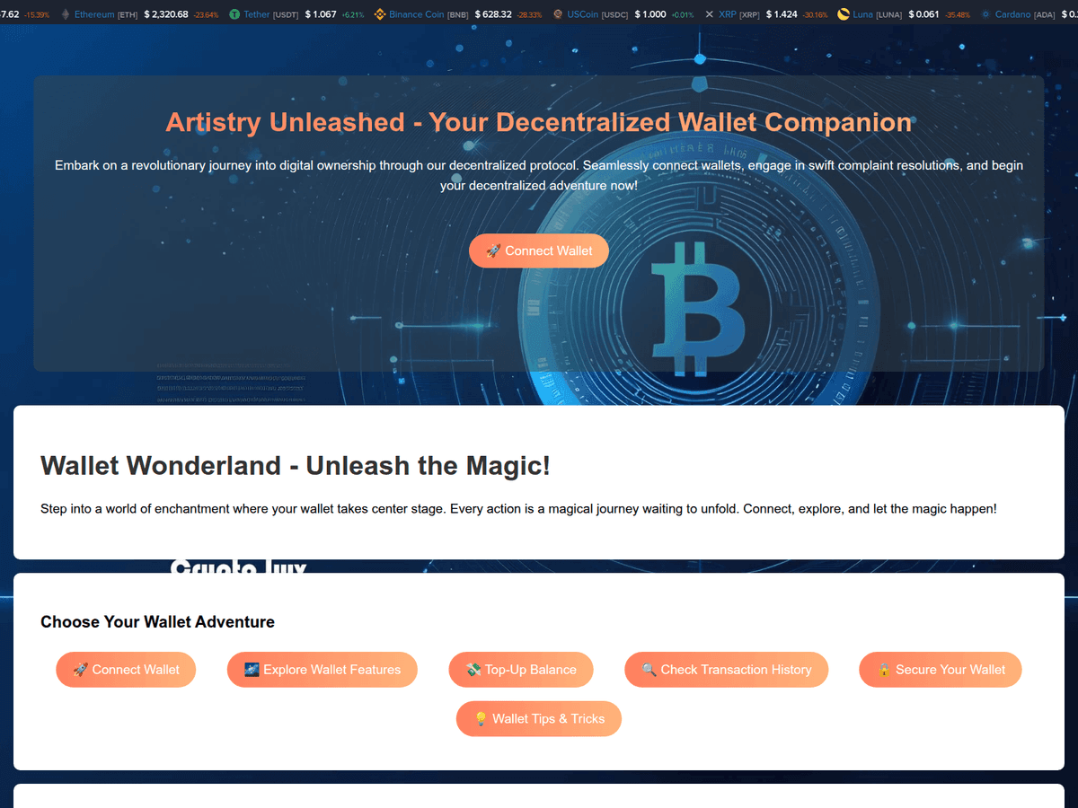 Screenshot der Webseite Pages (crypto-jwv.pages.dev)