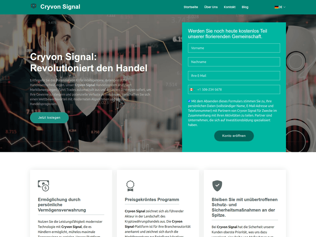 Screenshot von Cryvonsignal