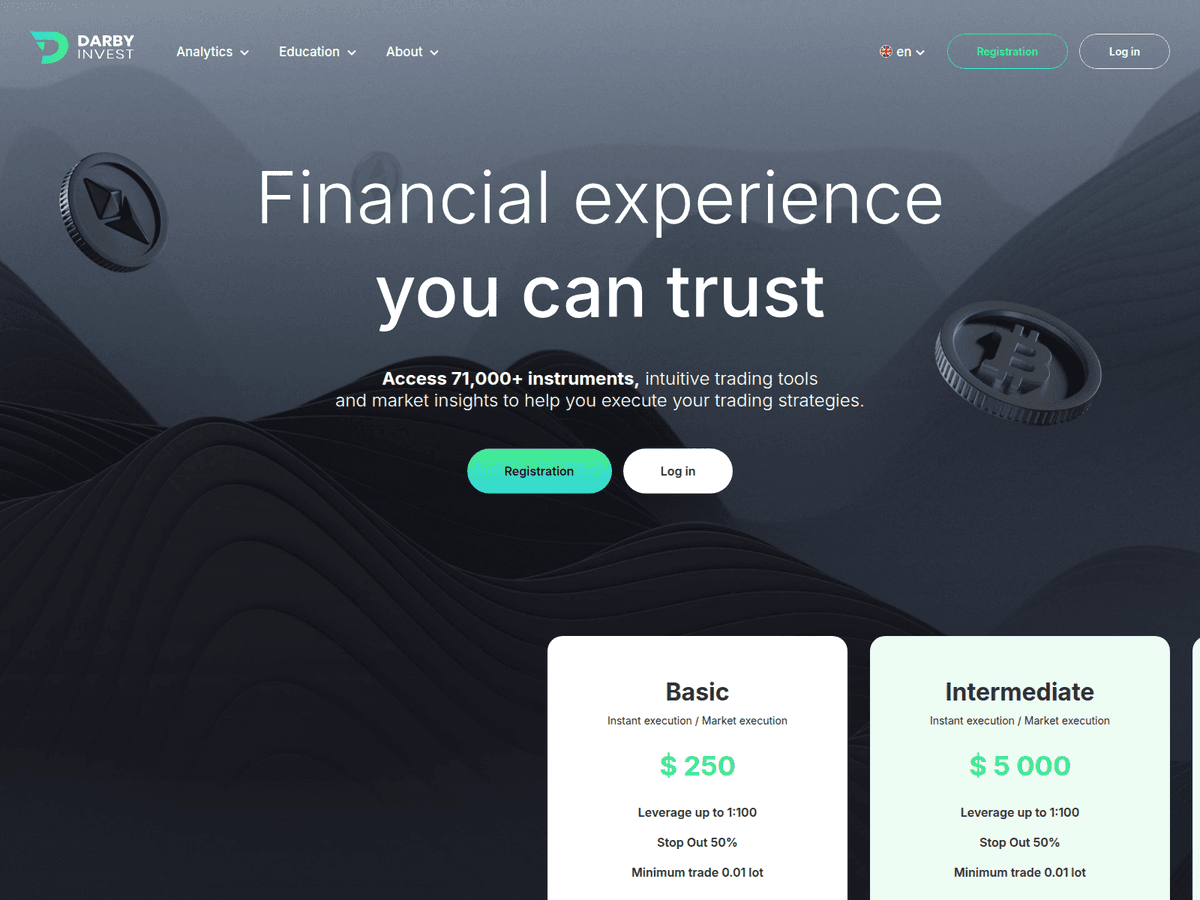 Screenshot der Webseite Darbyinvest (darbyinvest.com)