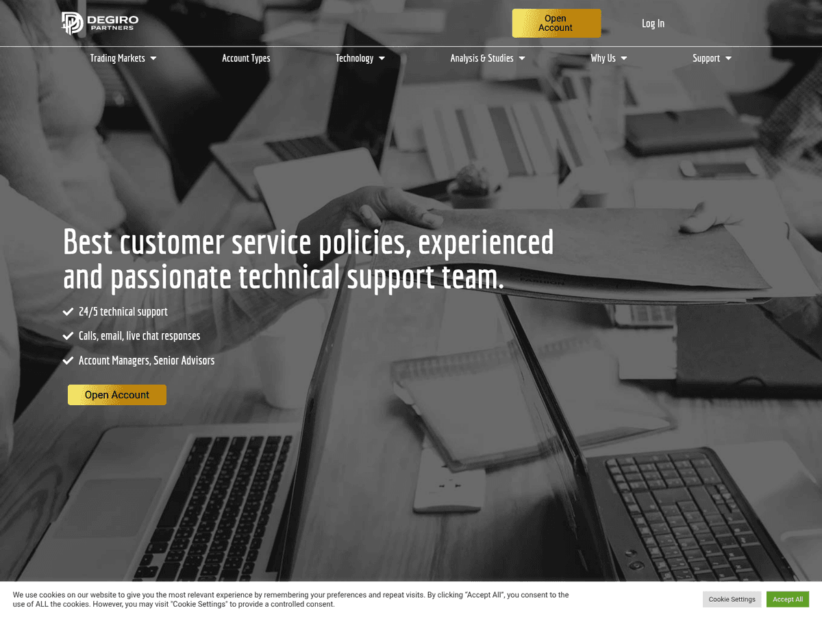 Screenshot der Webseite Degiropartners (degiropartners.io)