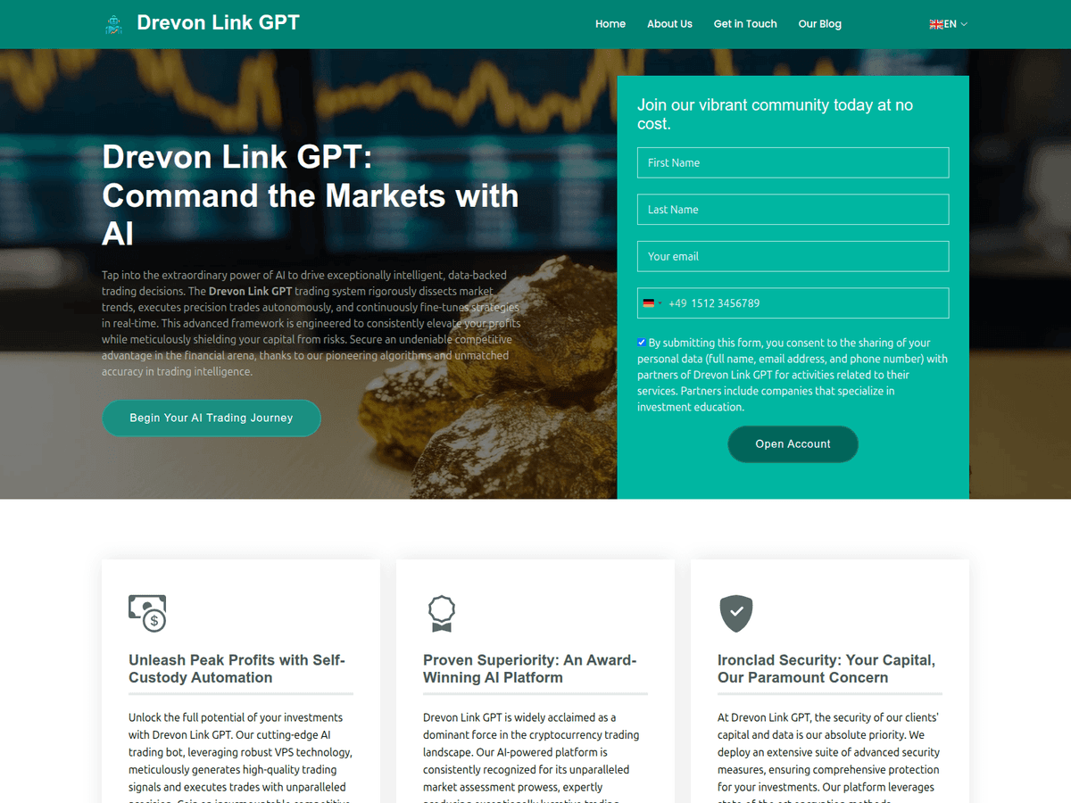 Screenshot von Drevonlinkgpt App
