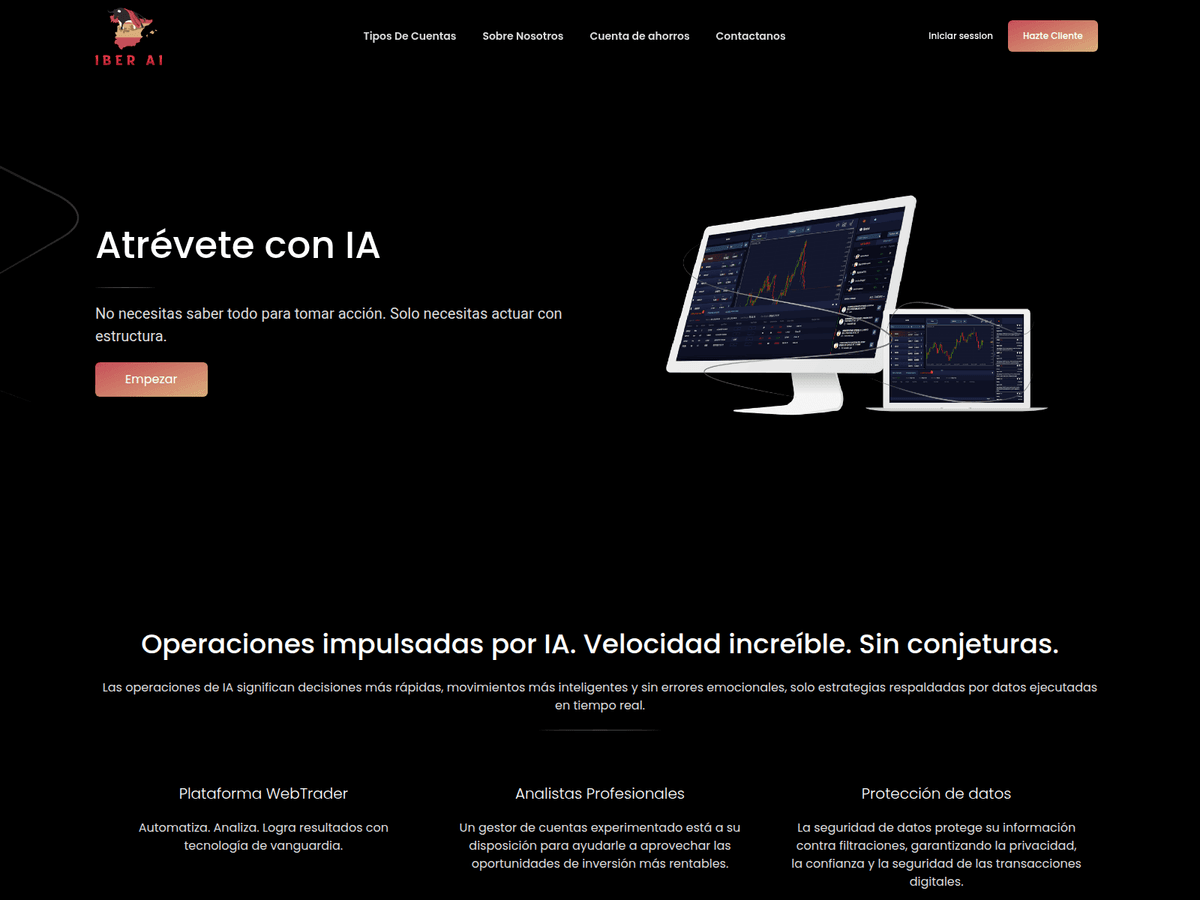 Screenshot der Webseite Easy Iber (easy-iber.ai)