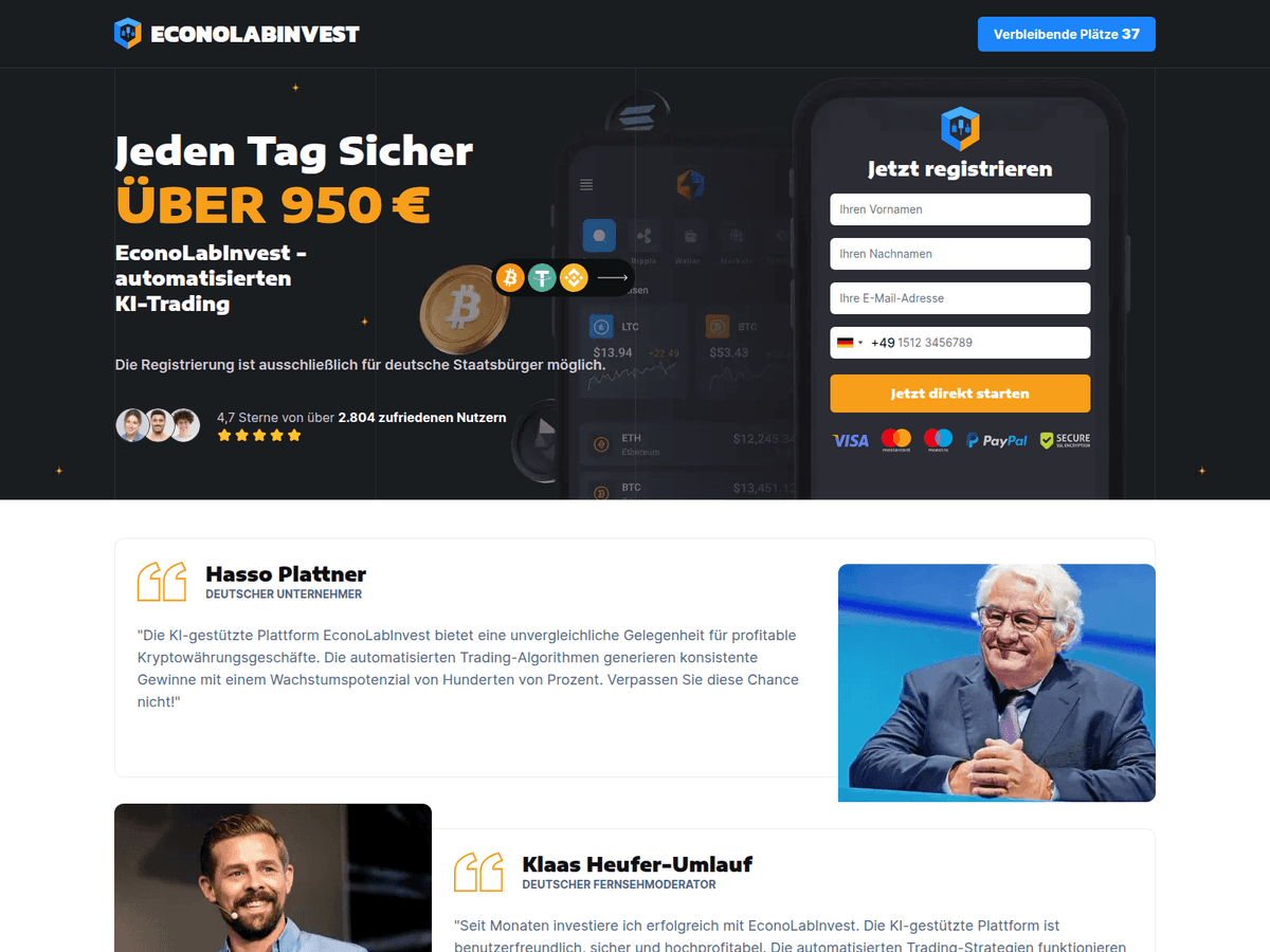 Screenshot von Econolabinvest