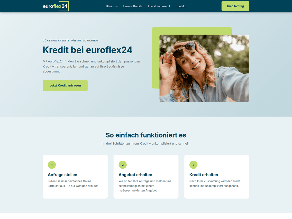 Screenshot der Webseite Euroflex24 (euroflex24.com)