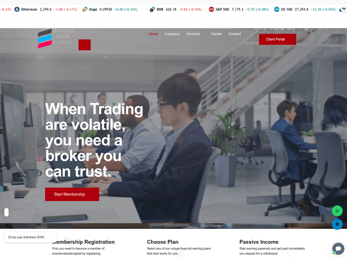 Screenshot der Webseite Everstonetradecapital (everstonetradecapital.com)