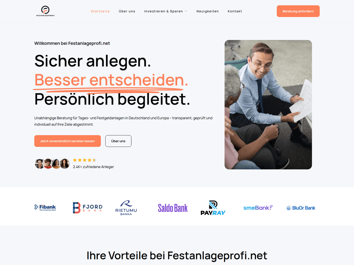 Screenshot der Webseite Festanlageprofi (festanlageprofi.net)