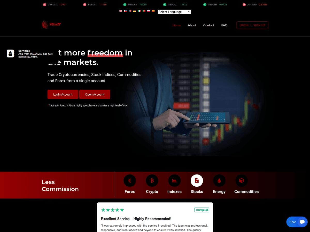 Screenshot der Webseite Premiumprimebk (fidelityfirminvest.com.premiumprimebk.org)