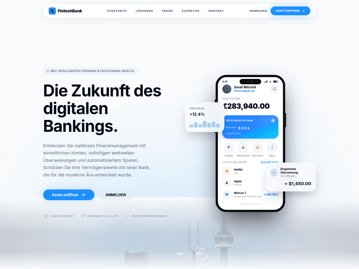 Screenshot der Webseite Fintechbk (fintechbk.com)
