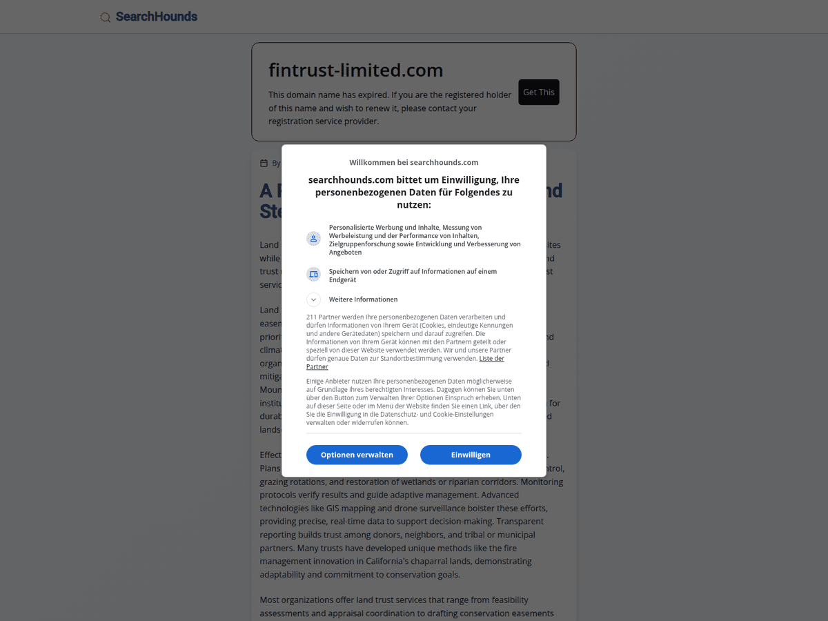 Screenshot von Fintrust Limited