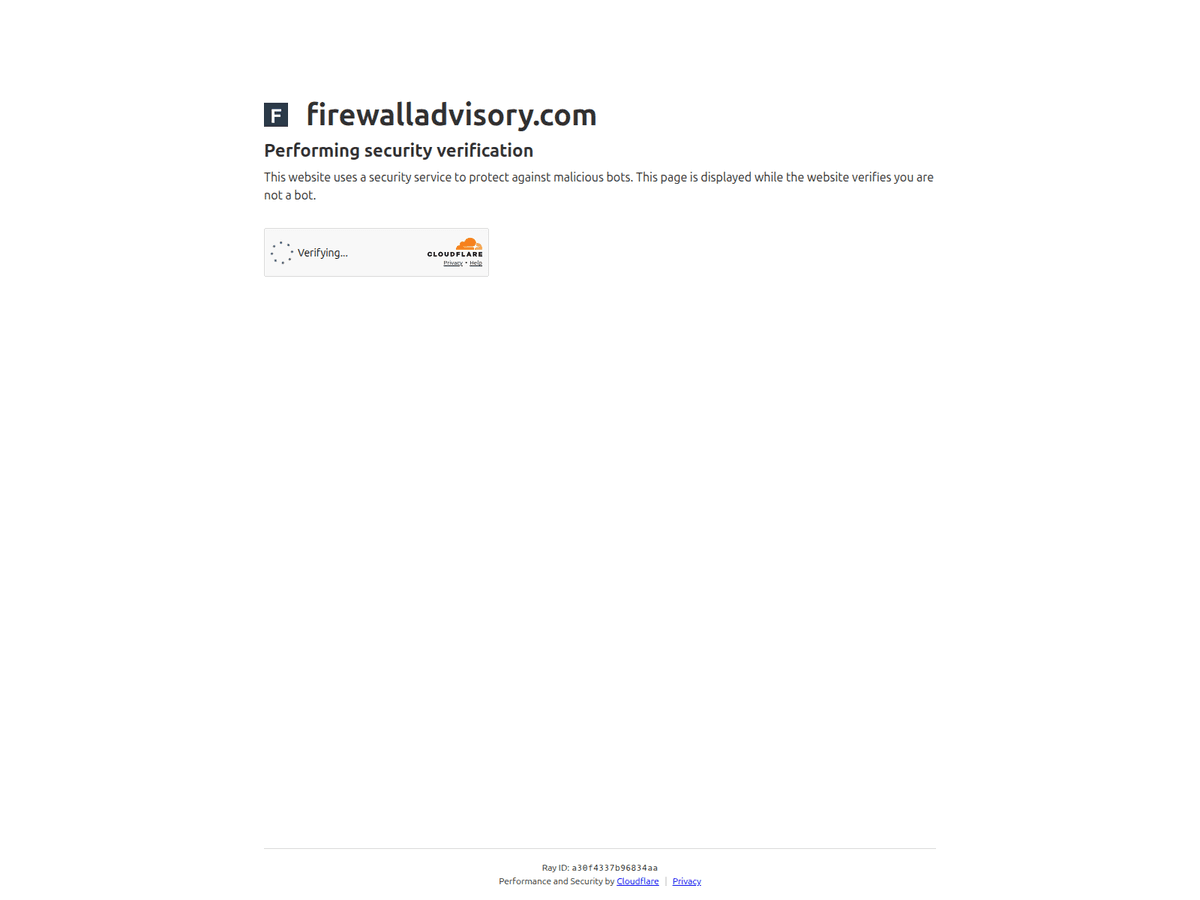 Screenshot von Firewalladvisory