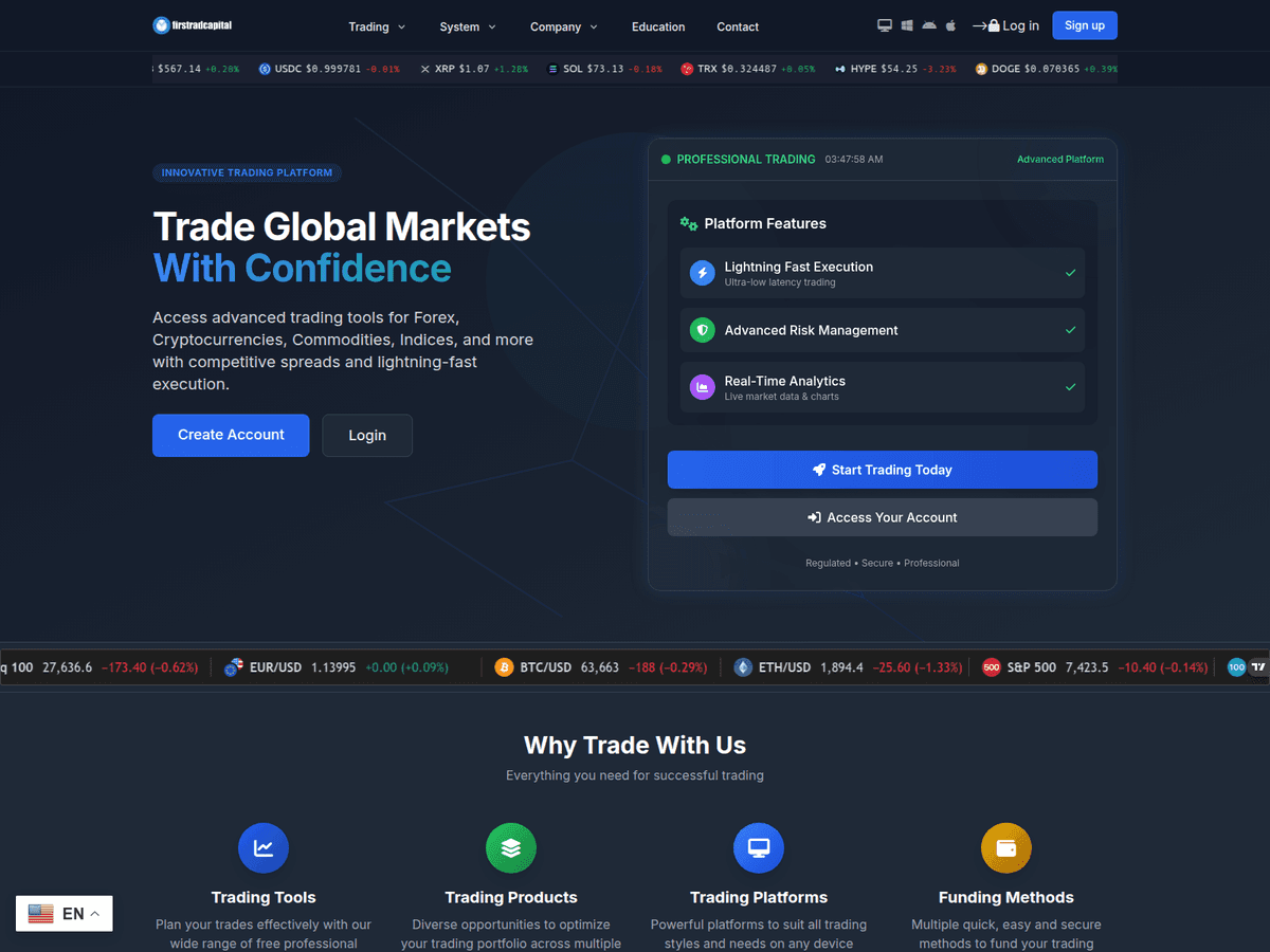 Screenshot von Firstradcapital