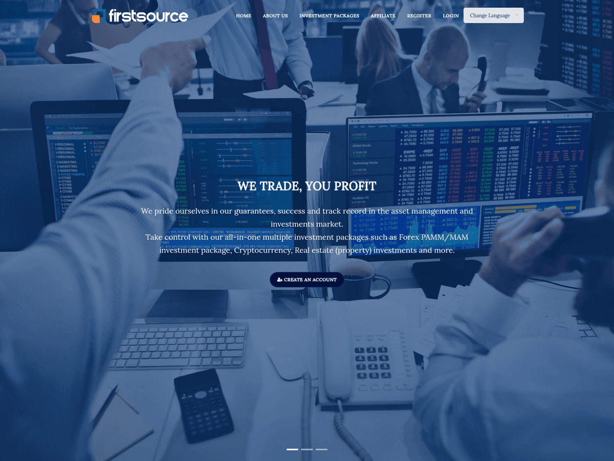 Screenshot von Firstsourceinvest