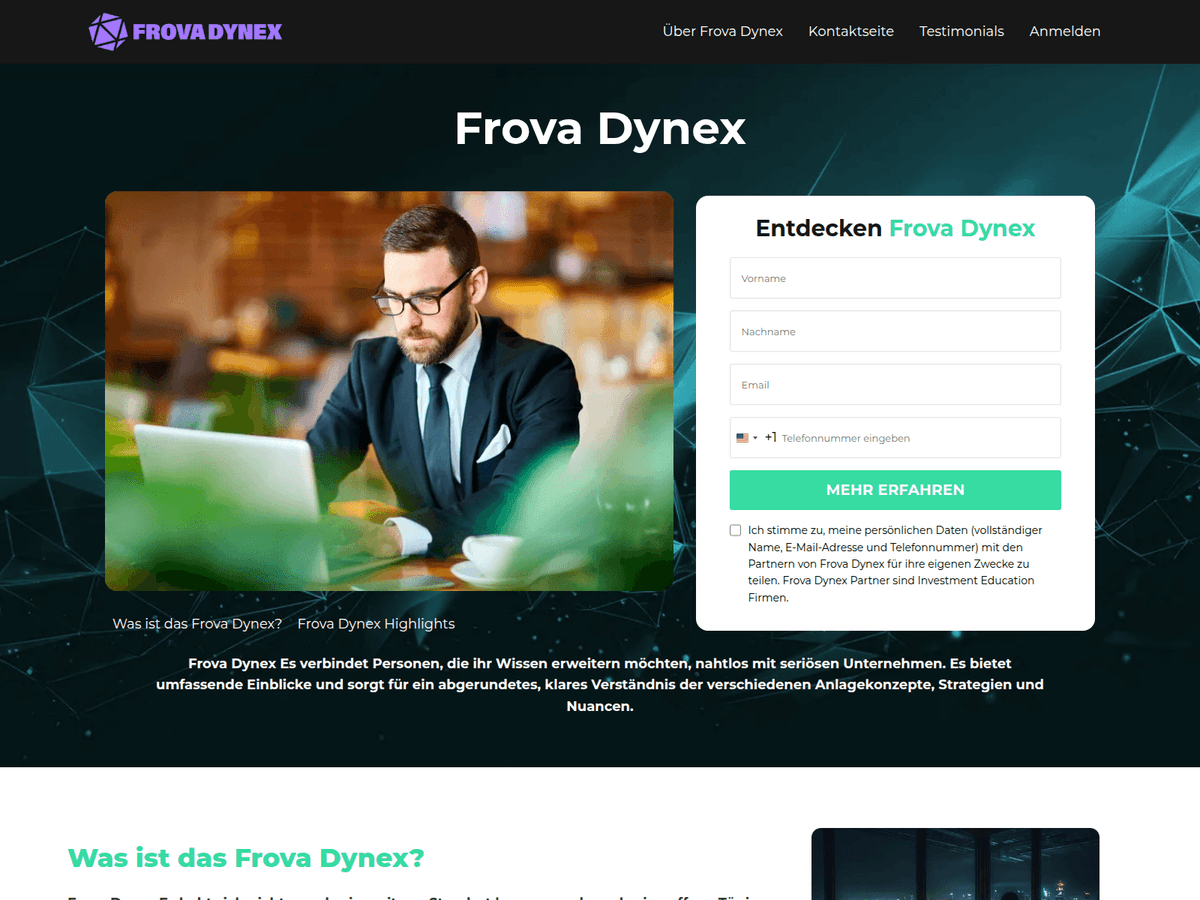 Screenshot von Frovadynex