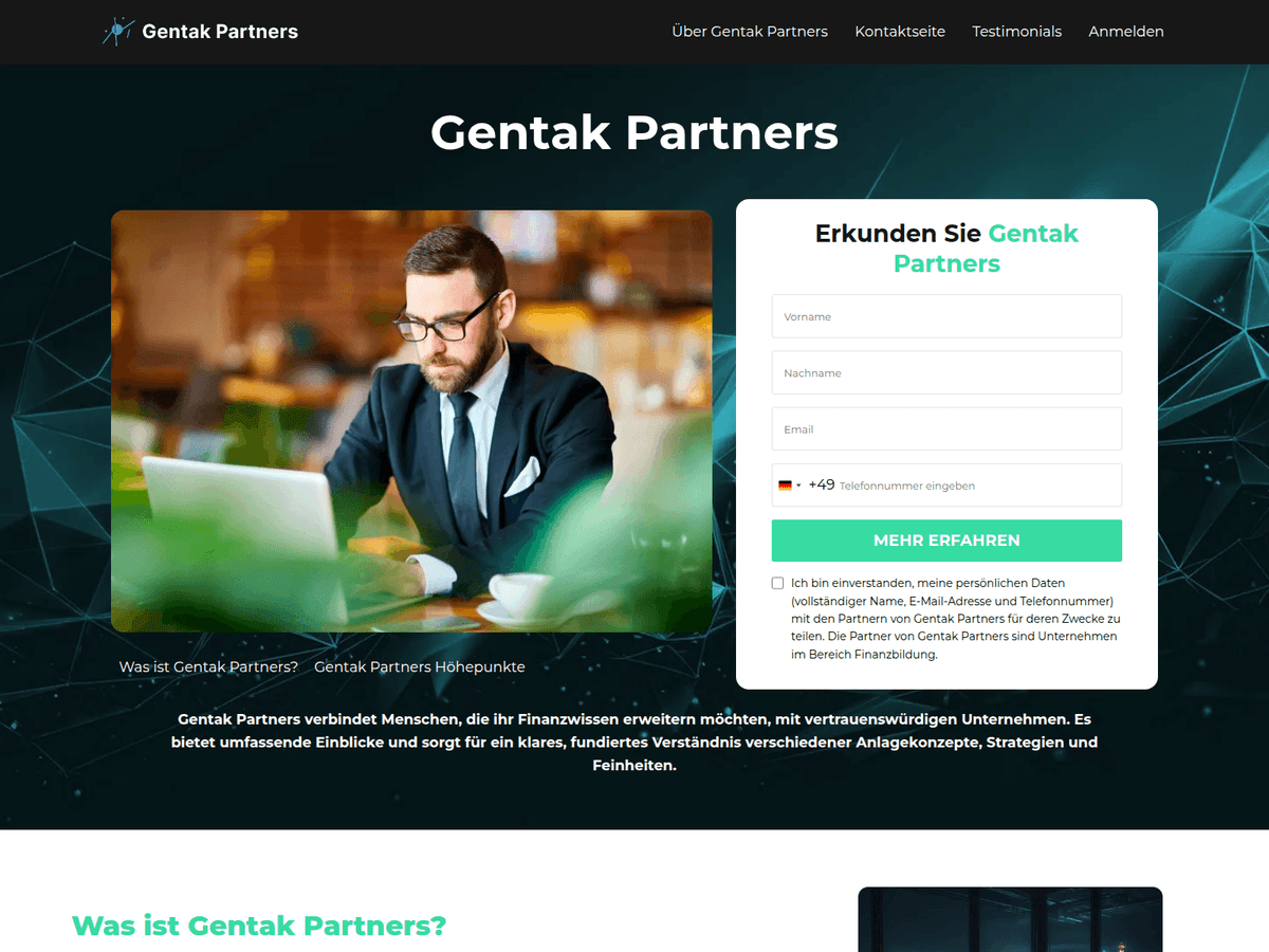 Screenshot von Gentakpartners