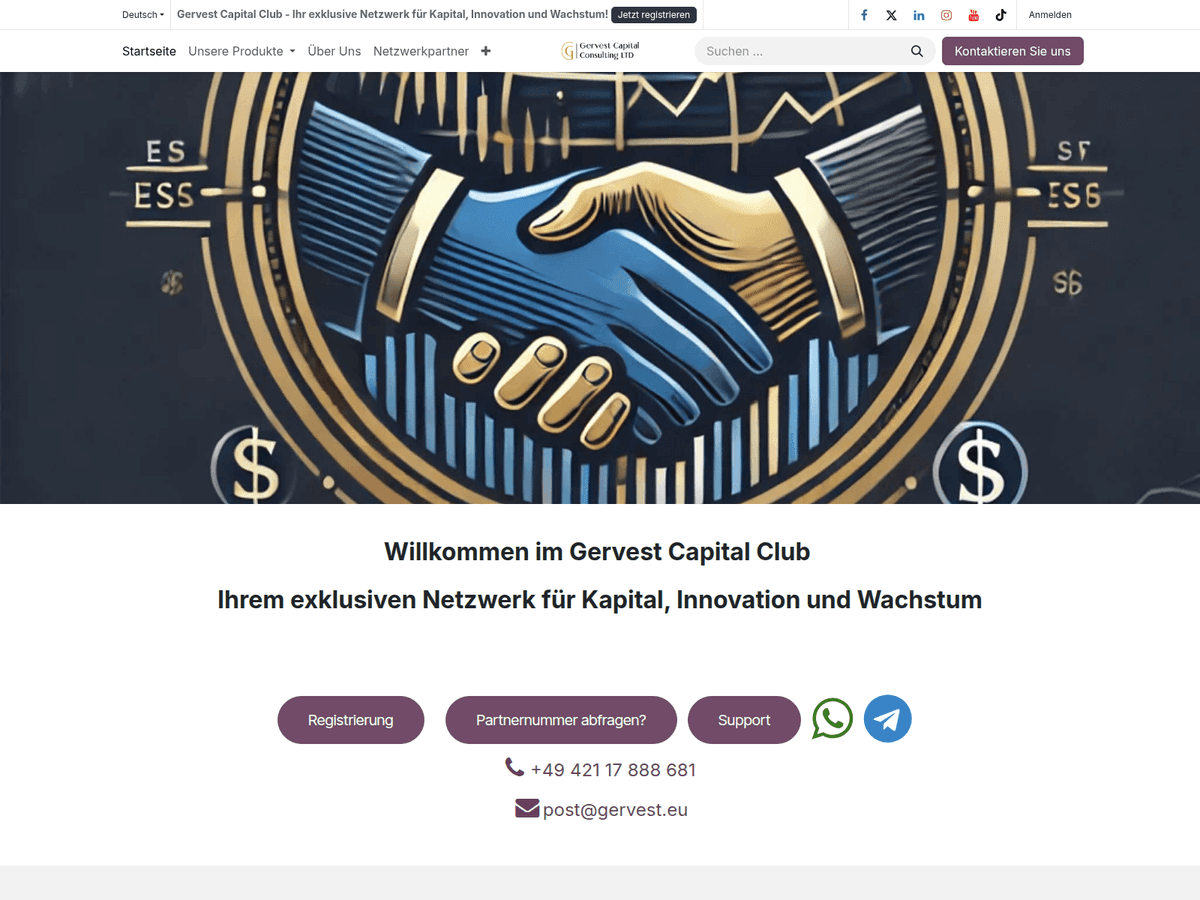 Screenshot von Gervestcapitalclub