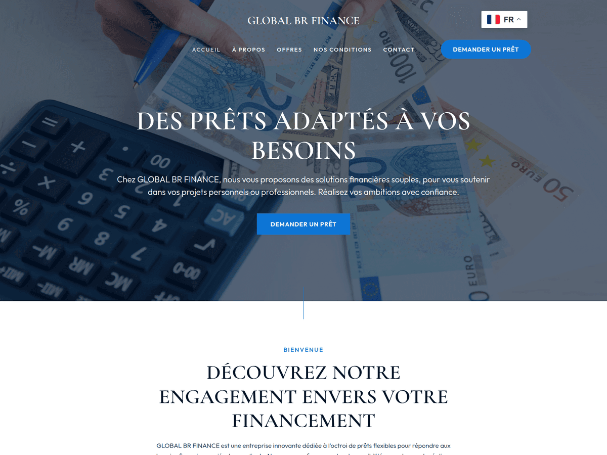 Screenshot der Webseite Globalbrfinance (globalbrfinance.com)